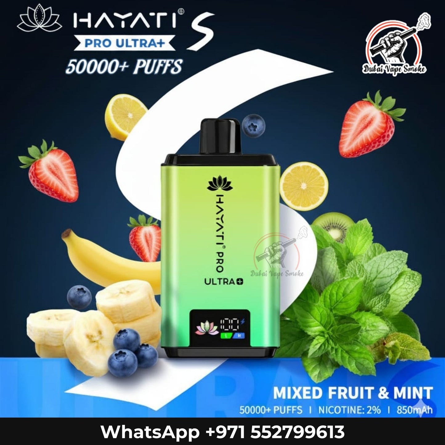 Hayati Pro Ultra+ S 50K Puffs Disposable Vape - Dual Flavors - Dubai