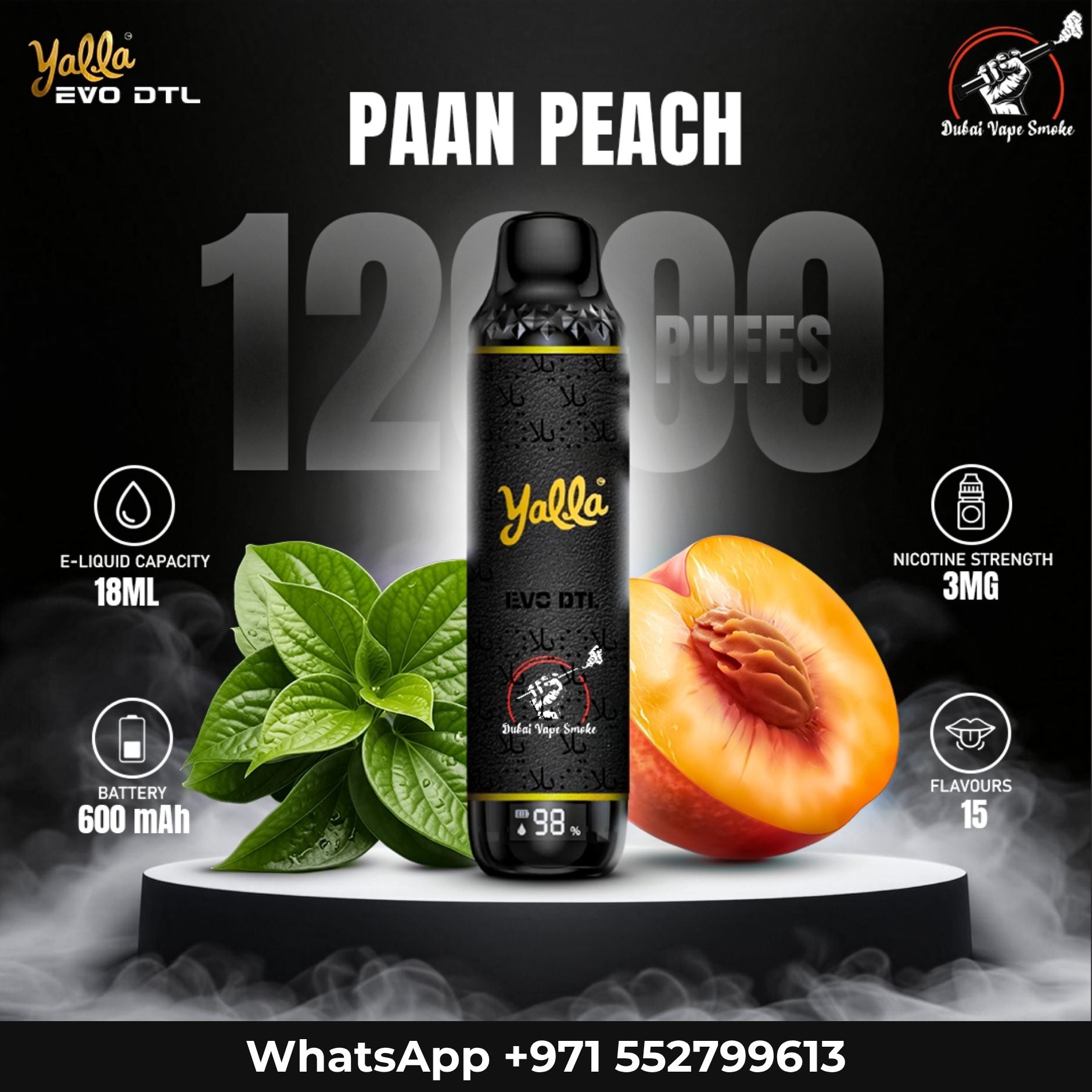 Yalla EVO DTL 12000 Puffs Disposable Vape Dubai Vape Smoke Yalla EVO DTL 12000 Puffs Disposable Vape Dubai Vape Smoke