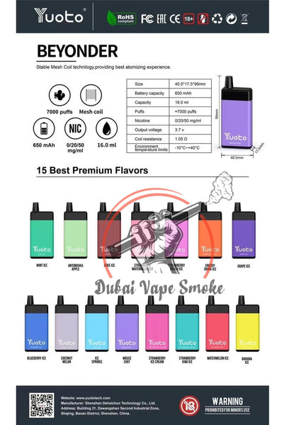 Yuoto 7000 puffs disposable vape