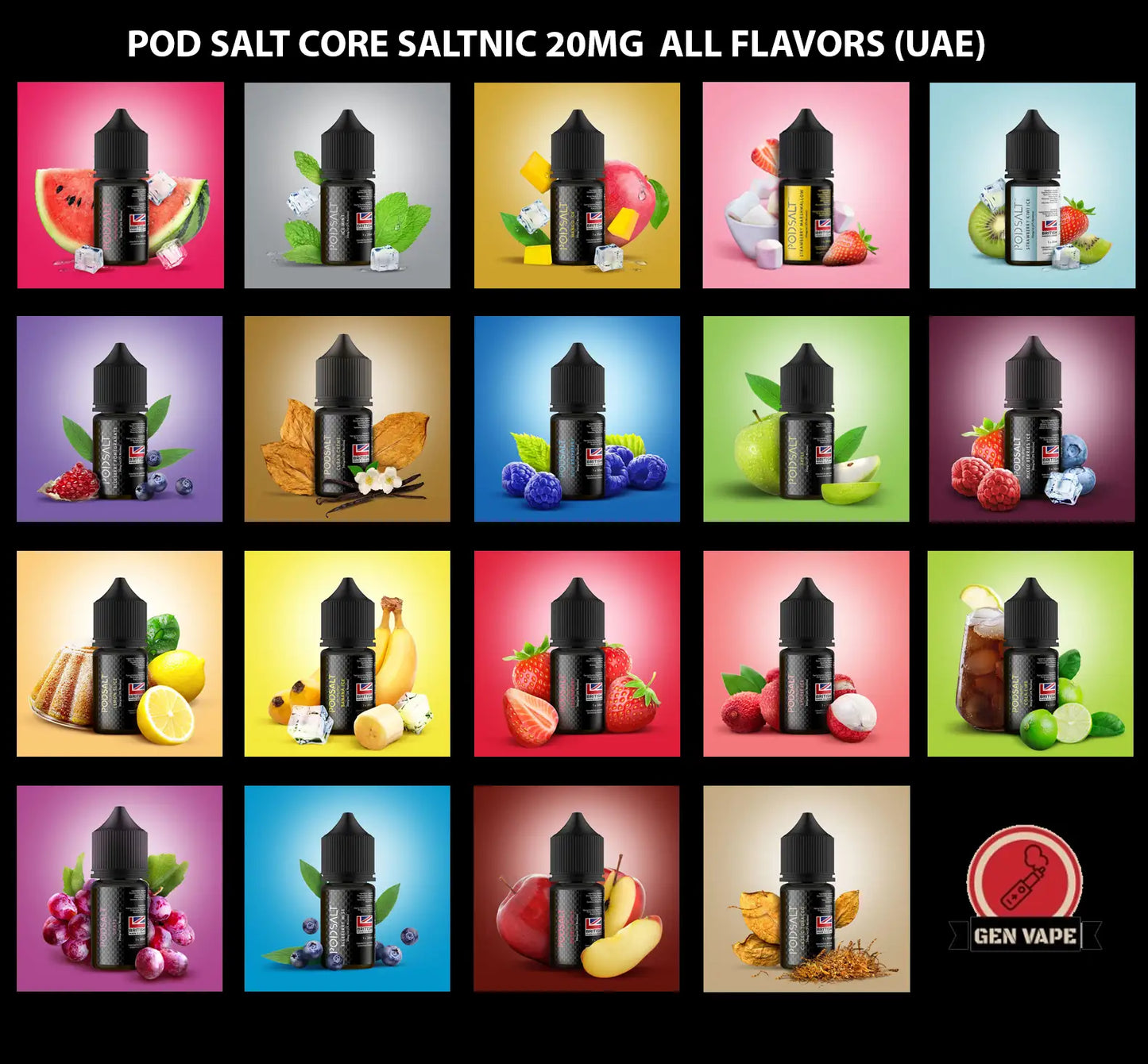 POD SALT CORE SALT 30 ML SALT NIC E LUQUiD 20 mg