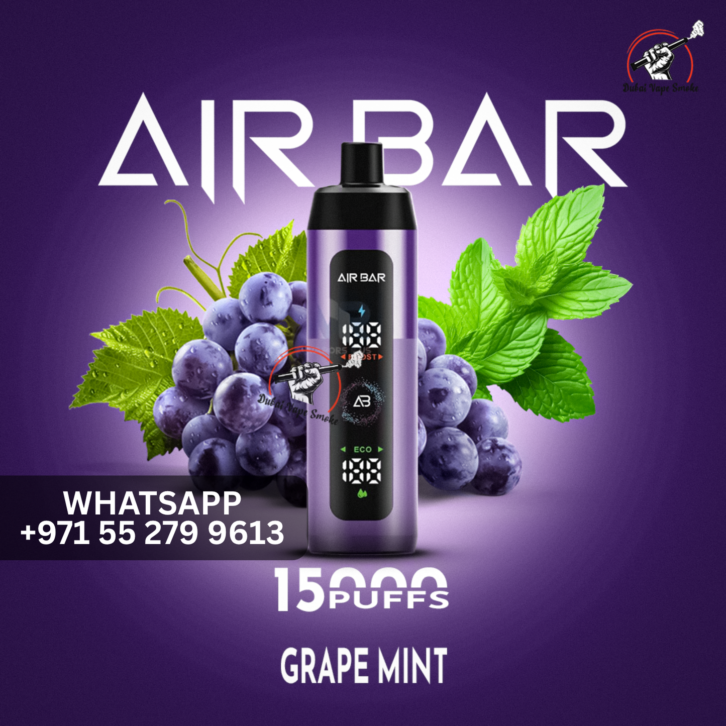 Air Bar 15,000 Puffs Disposable Vape  Smart LED Display  Dubai Vape