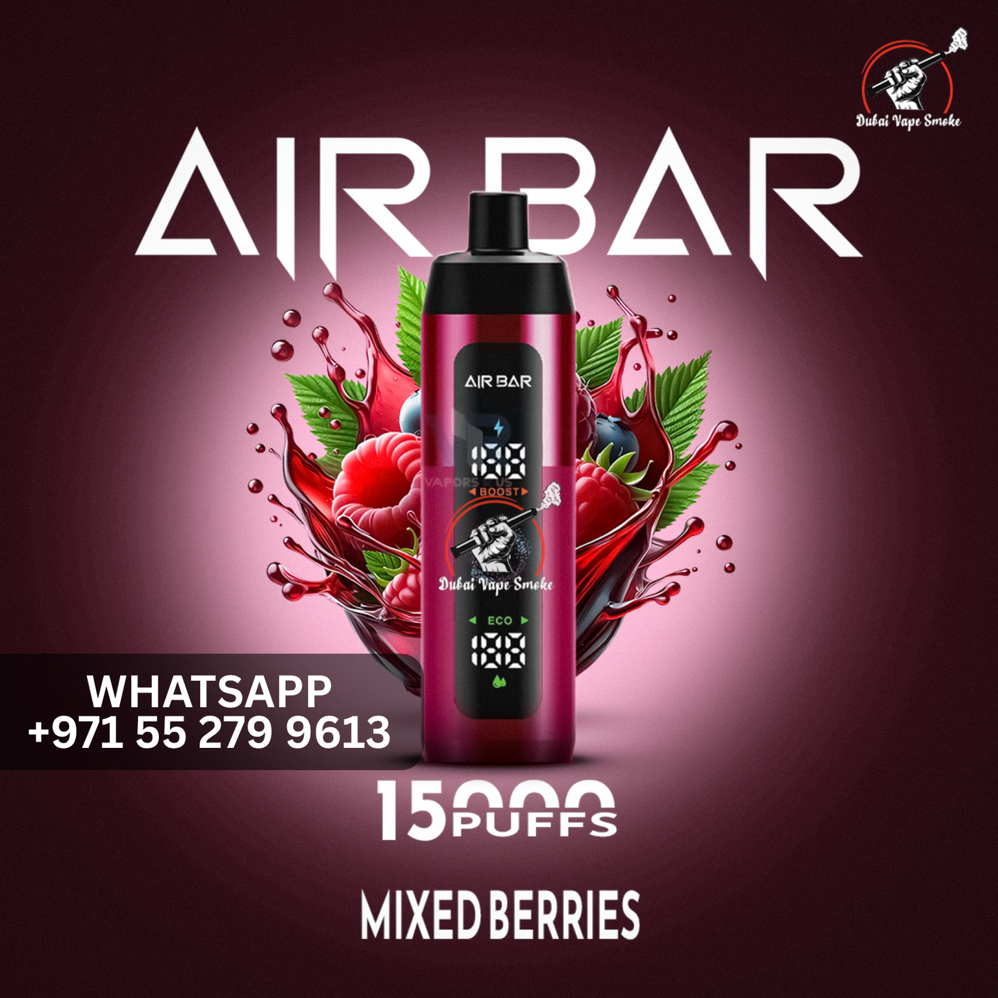 Air Bar 15,000 Puffs Disposable Vape  Smart LED Display  Dubai Vape