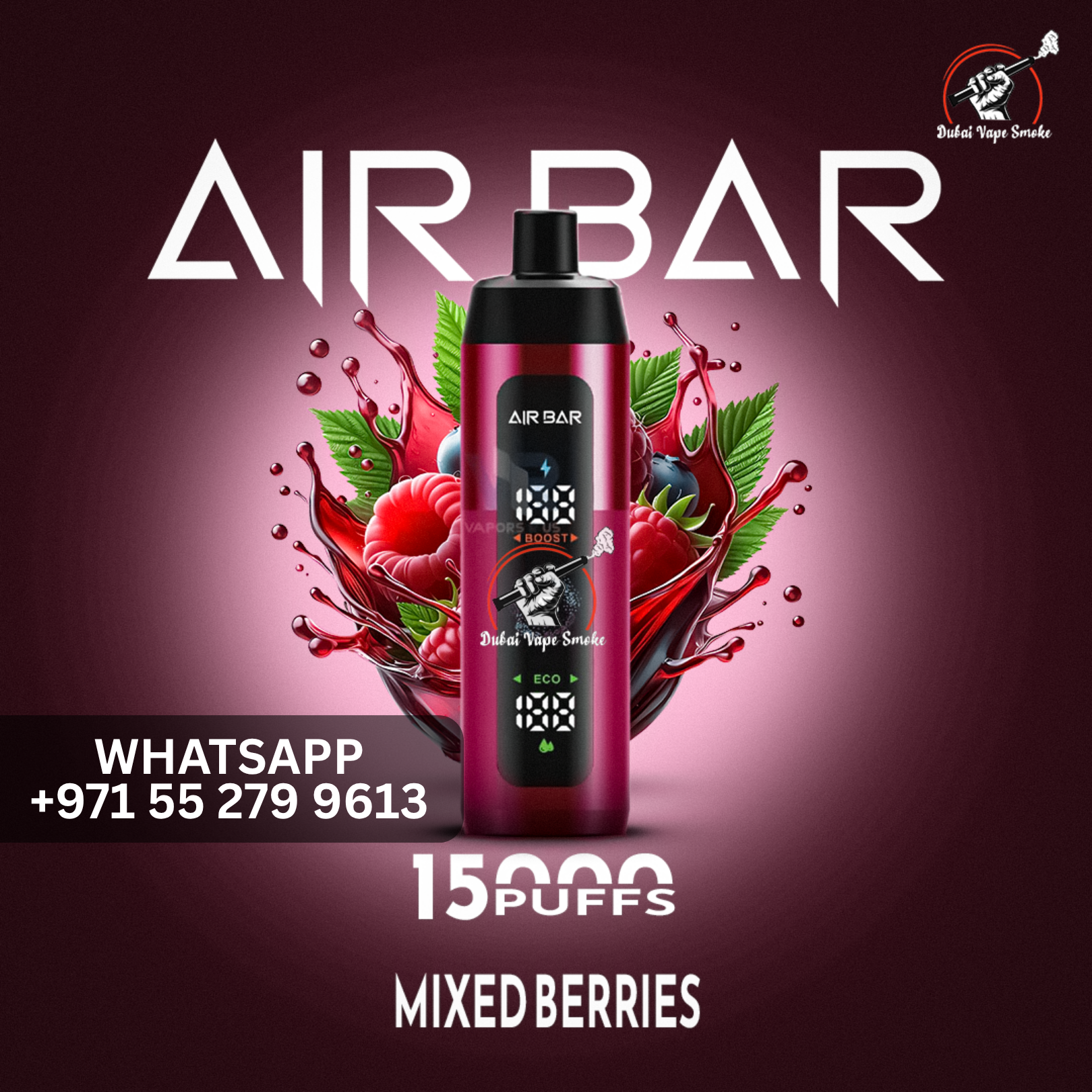 Air Bar 15,000 Puffs Disposable Vape  Smart LED Display  Dubai Vape