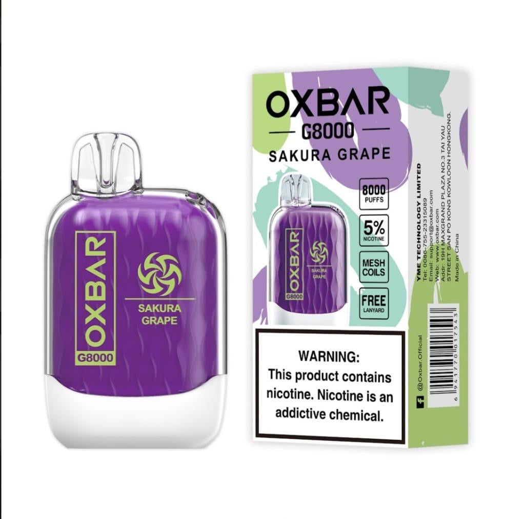 Oxbar G 8000 puffs disposable vape