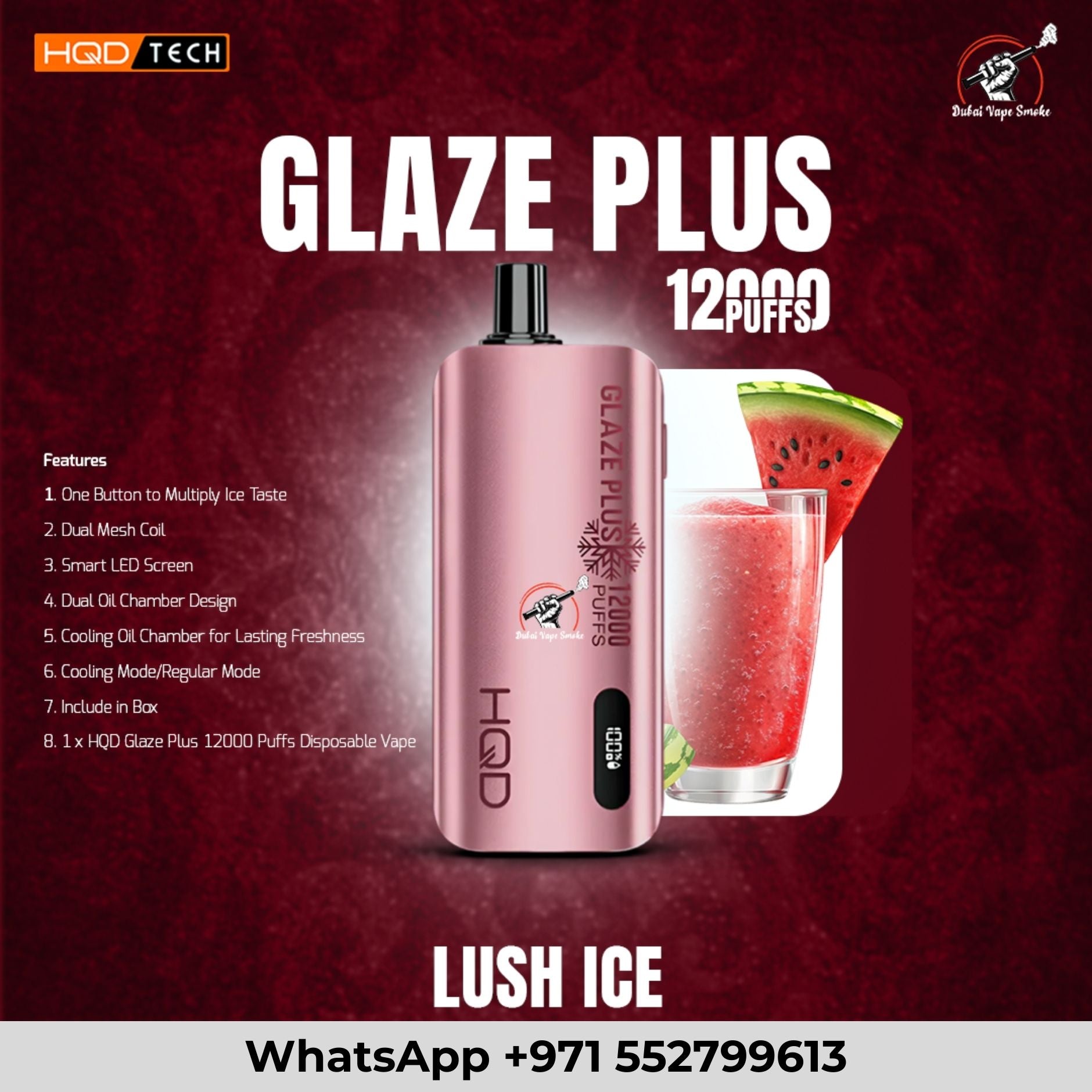 HQD Glaze Plus 12000 Puffs Disposable Vape – Premium Vape Dubai