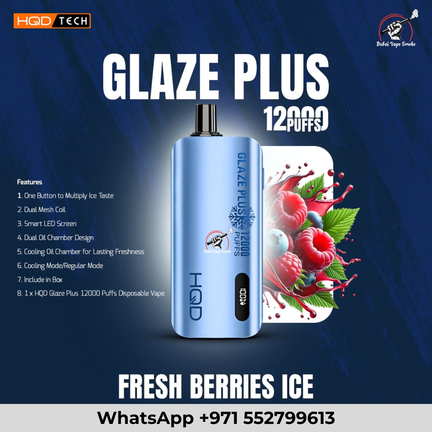 HQD Glaze Plus 12000 Puffs Disposable Vape – Premium Vape Dubai