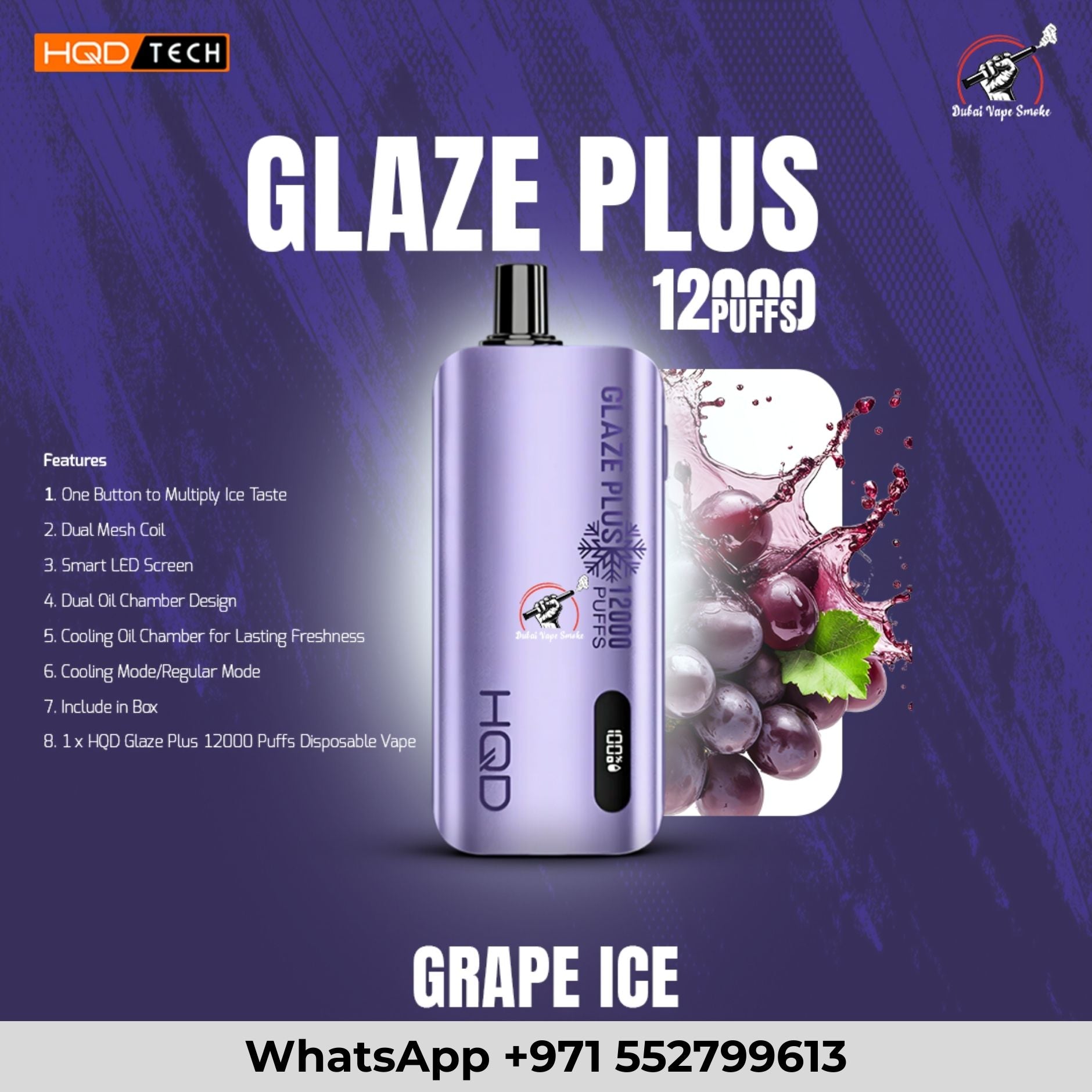 HQD Glaze Plus 12000 Puffs Disposable Vape – Premium Vape Dubai