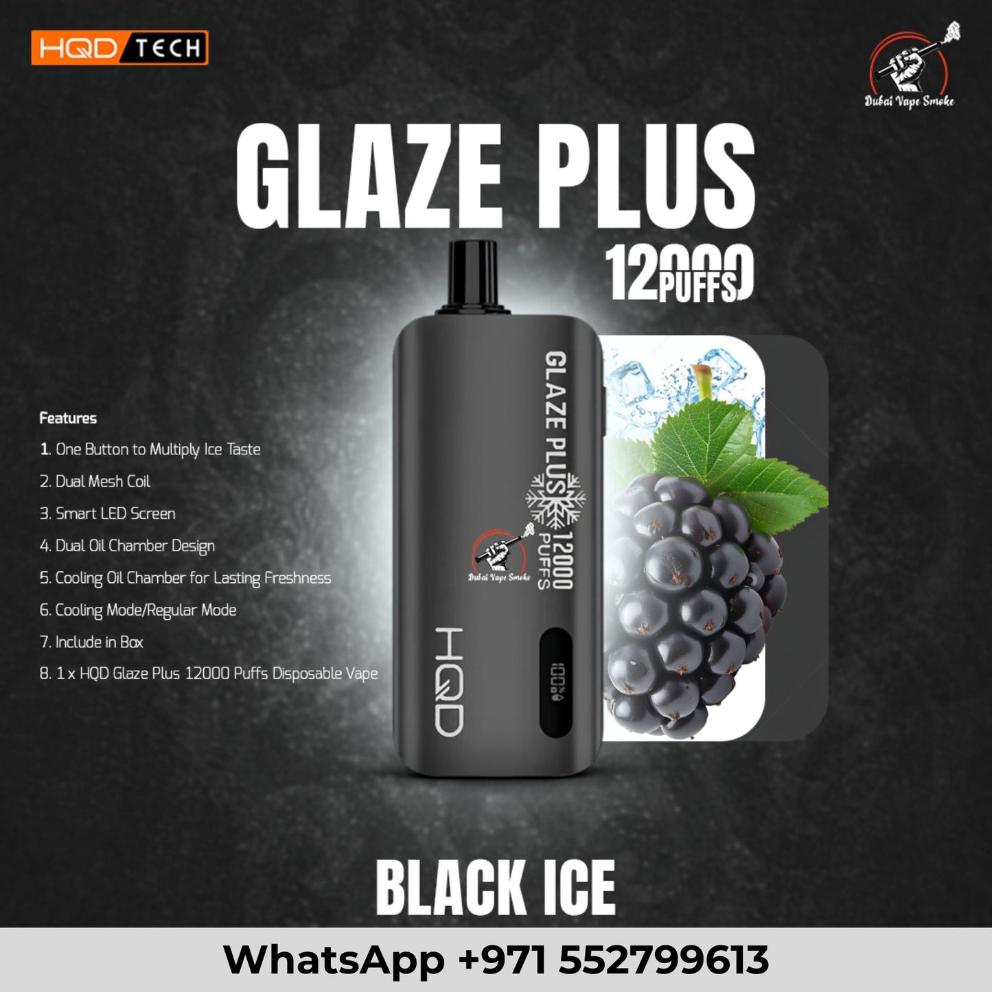 HQD Glaze Plus 12000 Puffs Disposable Vape – Premium Vape Dubai