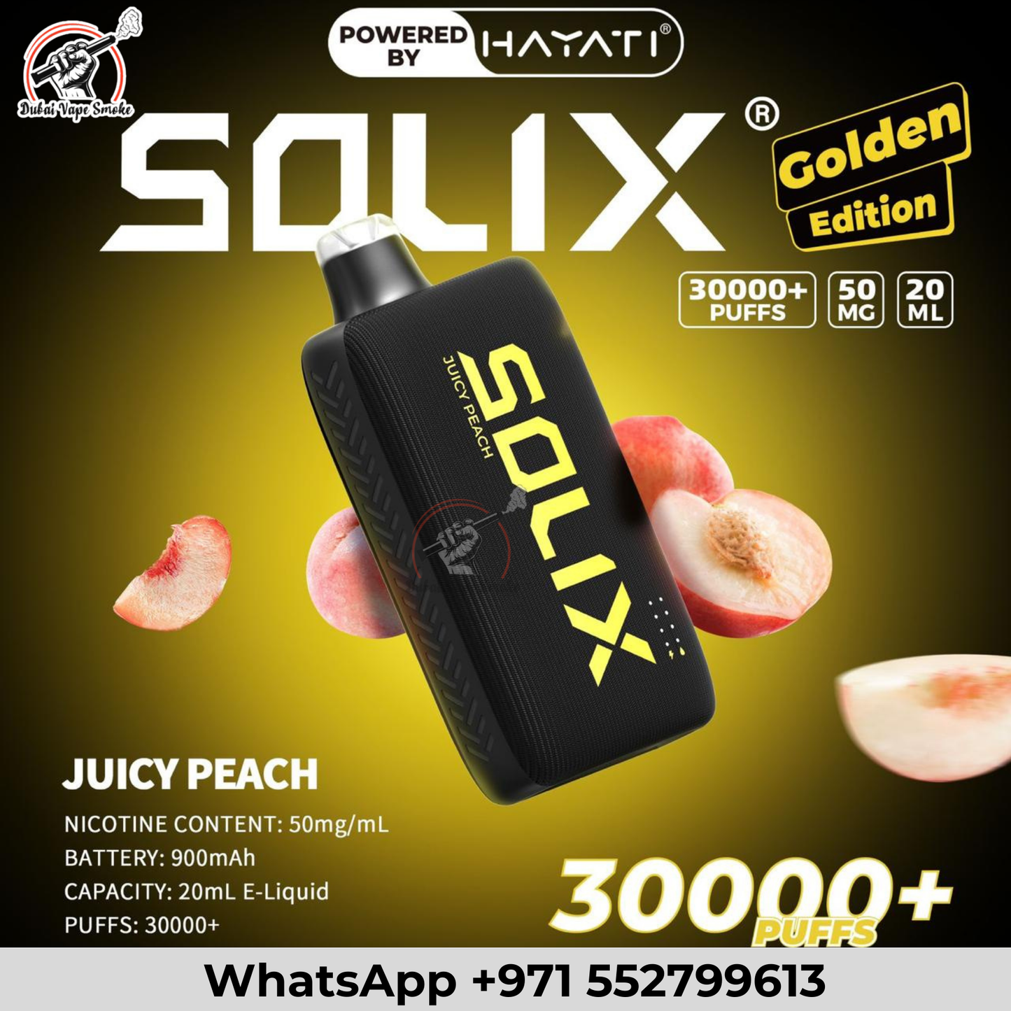 Hayati Solix 30000 Puffs Golden Edition Disposable Vape Dubai