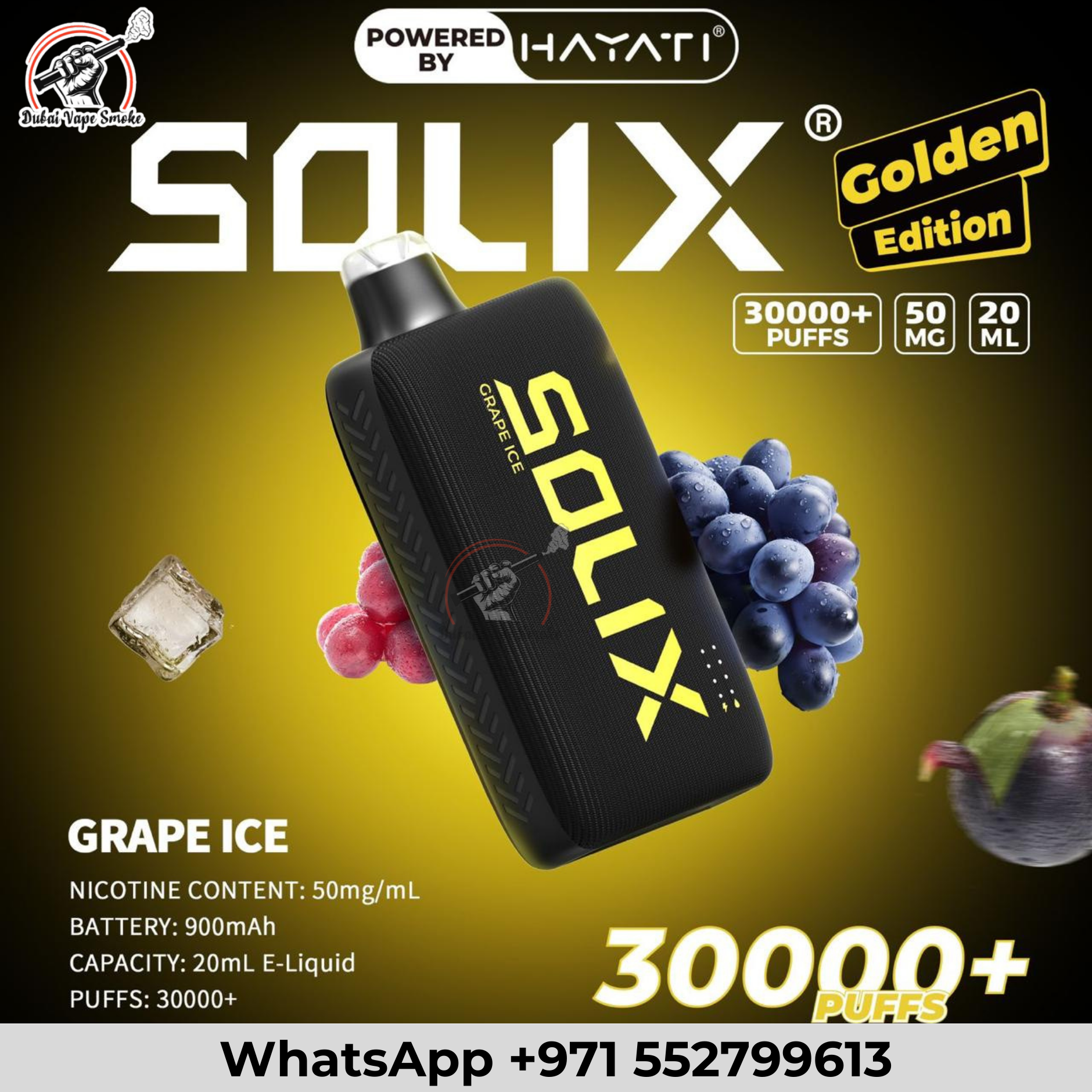 Hayati Solix 30000 Puffs Golden Edition Disposable Vape Dubai