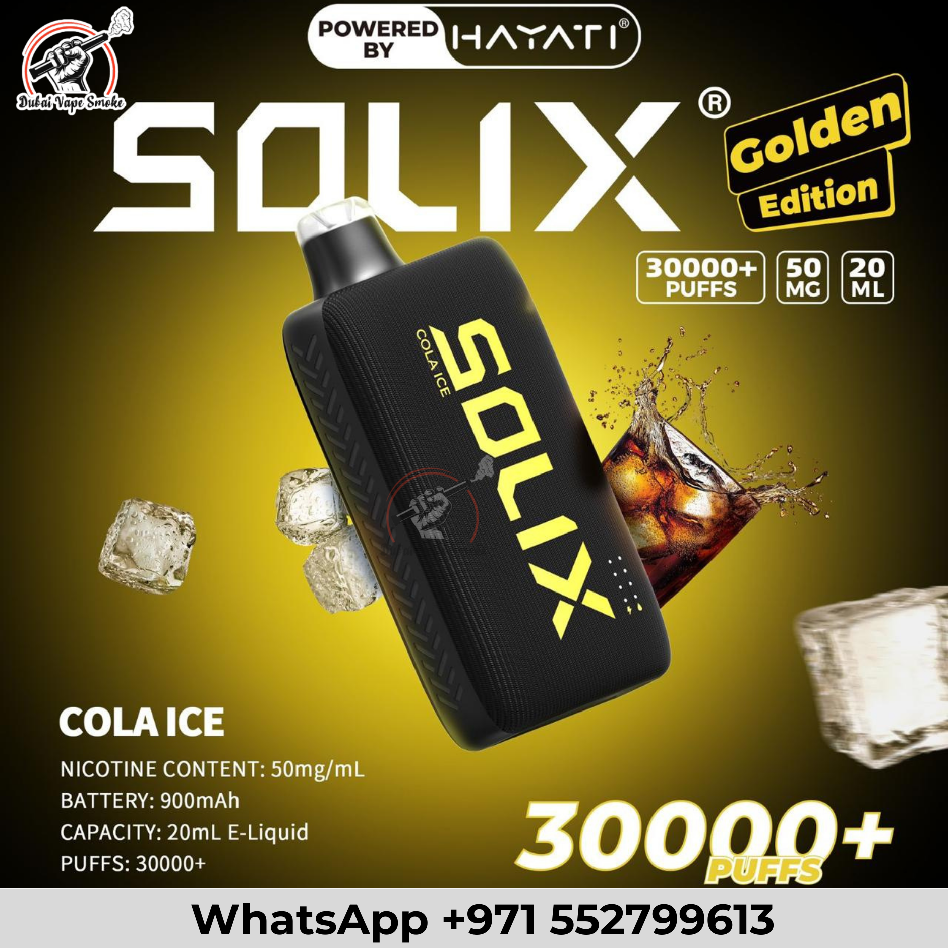 Hayati Solix 30000 Puffs Golden Edition Disposable Vape Dubai