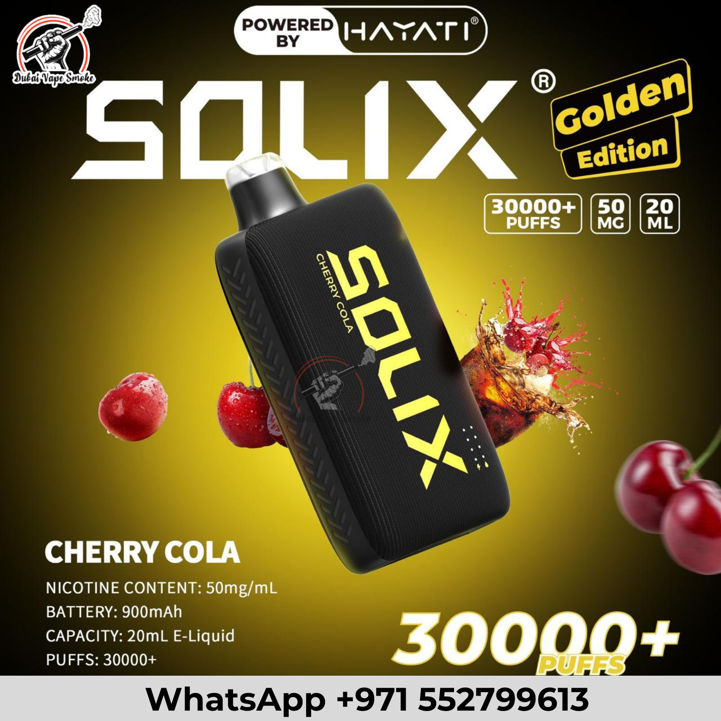 Hayati Solix 30000 Puffs Golden Edition Disposable Vape Dubai