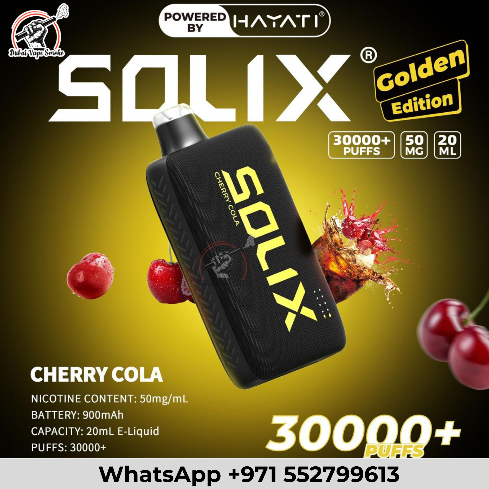 Hayati Solix 30000 Puffs Golden Edition Disposable Vape Dubai