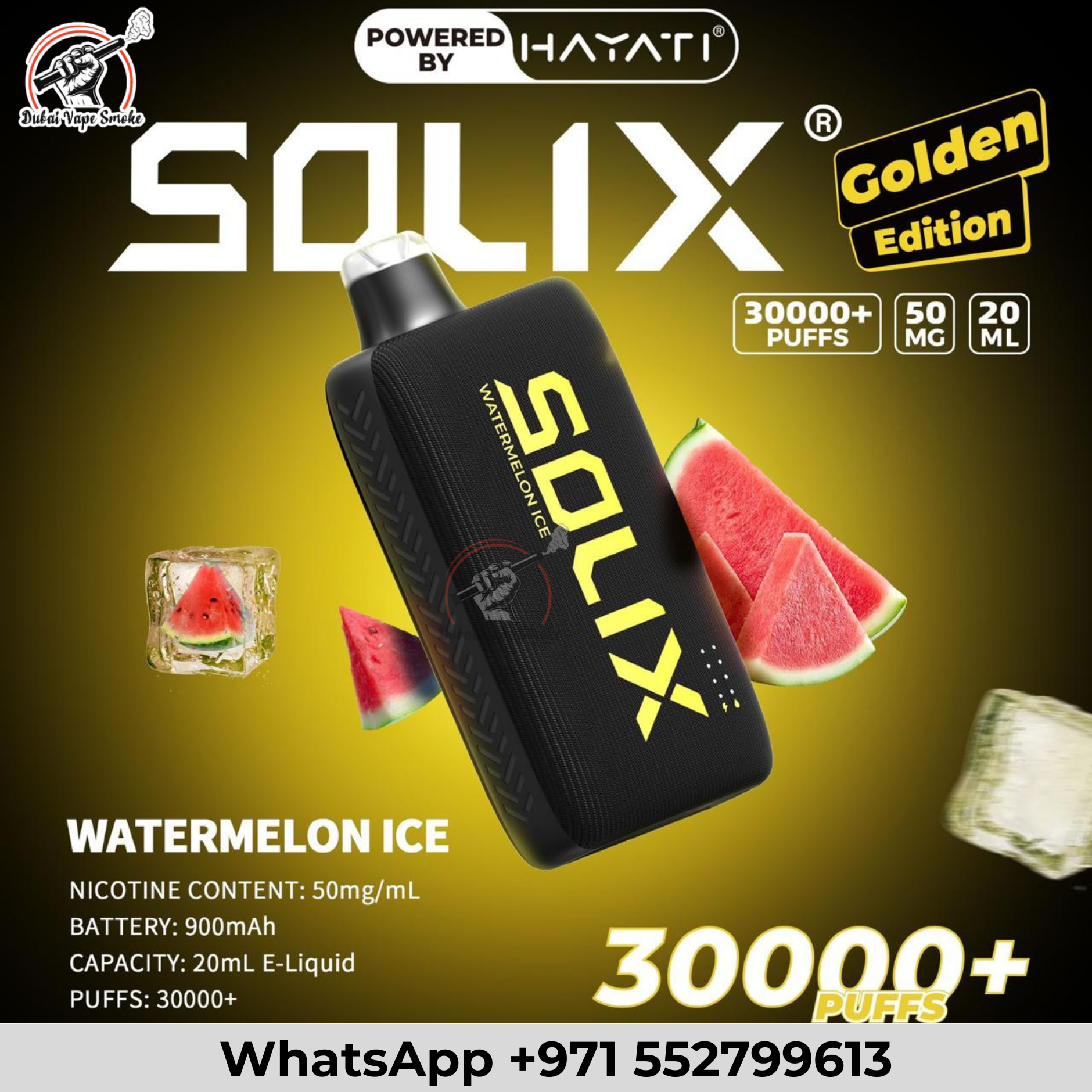 Hayati Solix 30000 Puffs Golden Edition Disposable Vape Dubai