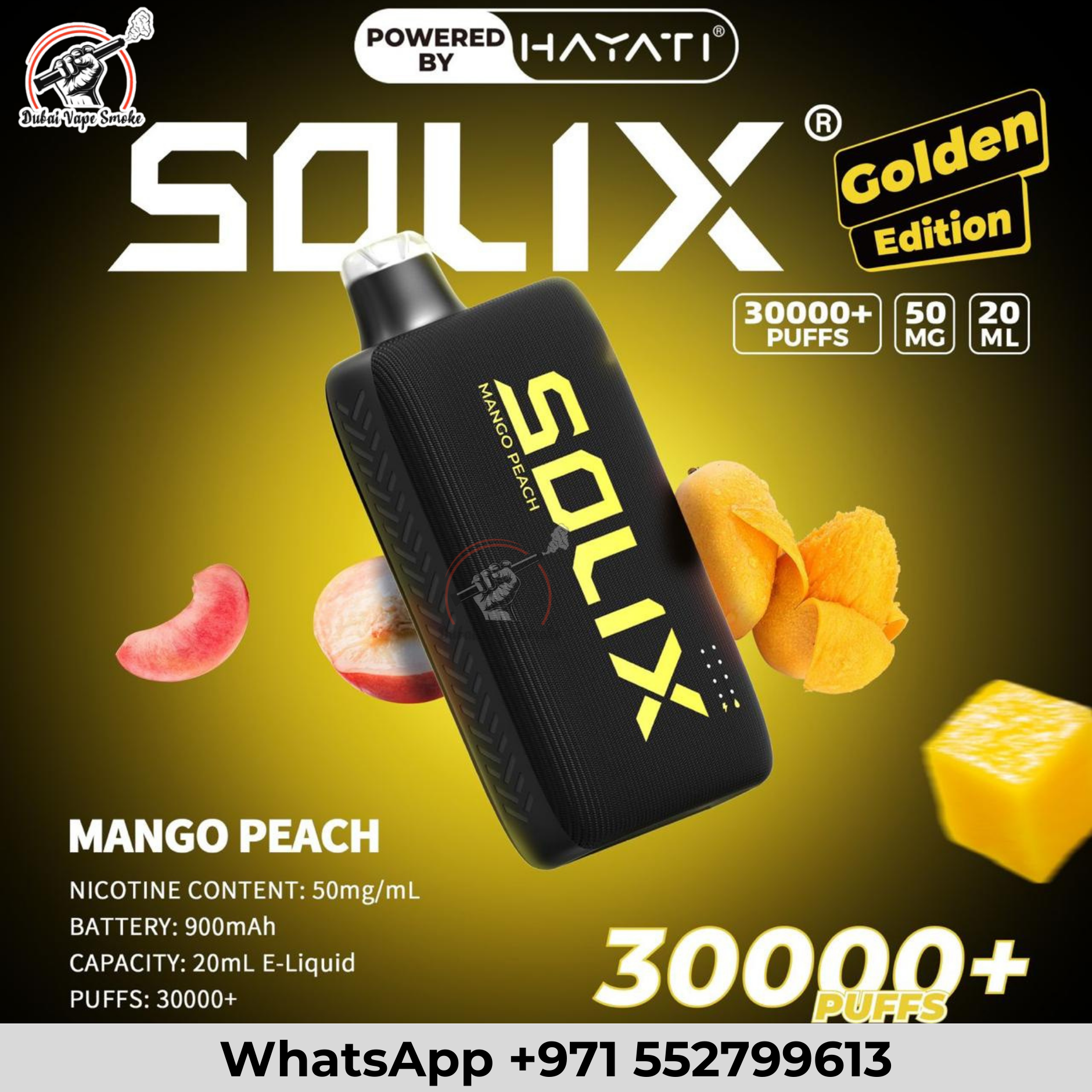 Hayati Solix 30000 Puffs Golden Edition Disposable Vape Dubai