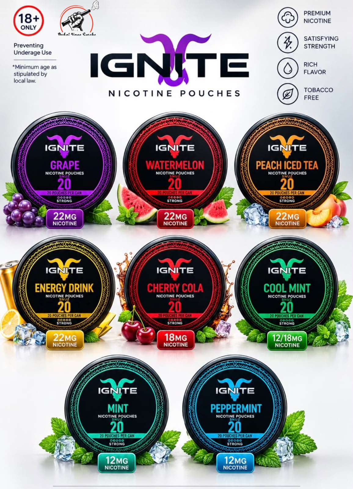 IGNITE Nicotine Pouches Dubai (22mg) | Dubai Vape Smoke