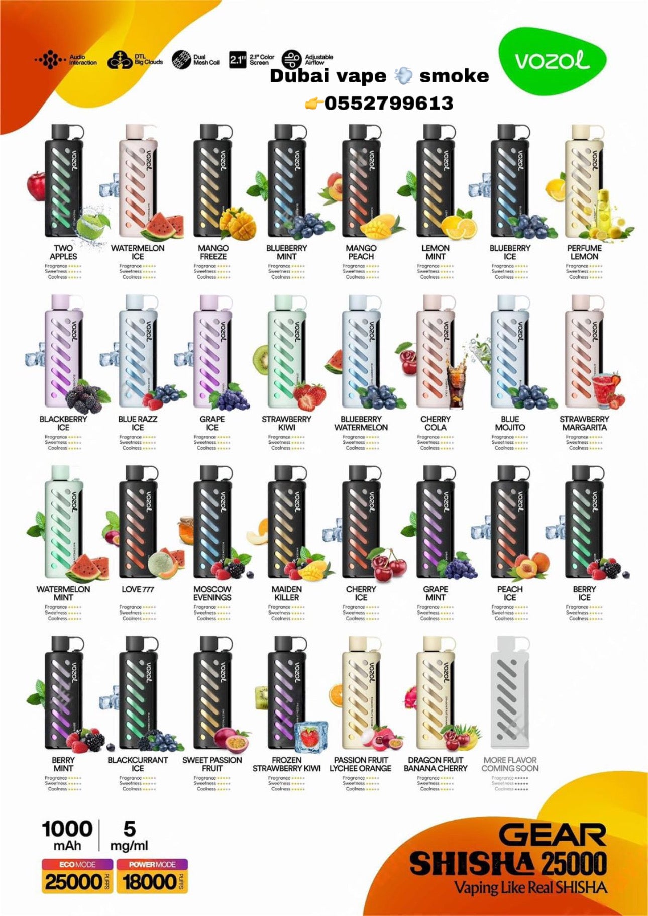 VOZOL Gear Shisha 25000 Puffs Disposable Vape | Vape Dubai UAE