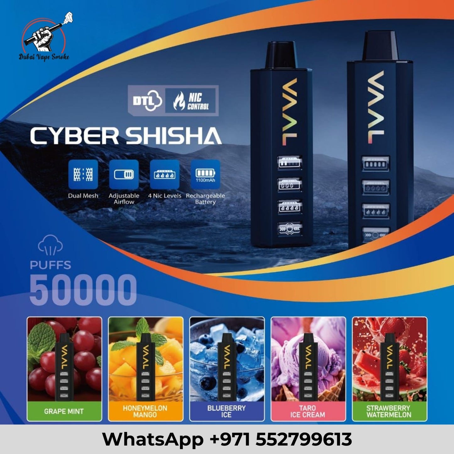 Vaal 50K Disposable Vape 50000 Puffs Dual Mesh Smart Screen Dubai
