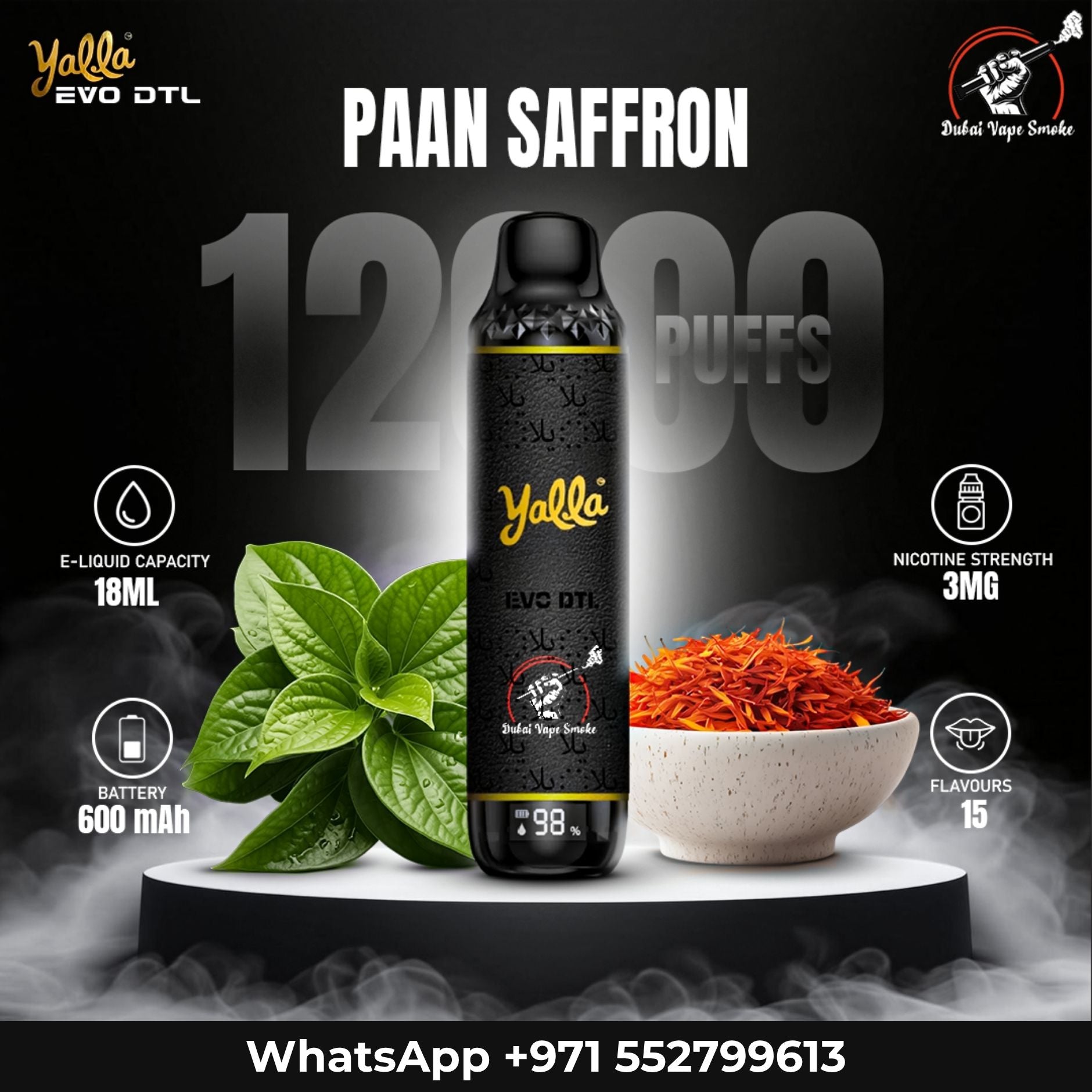 Yalla EVO DTL 12000 Puffs Disposable Vape | Dubai Vape Shop UAE