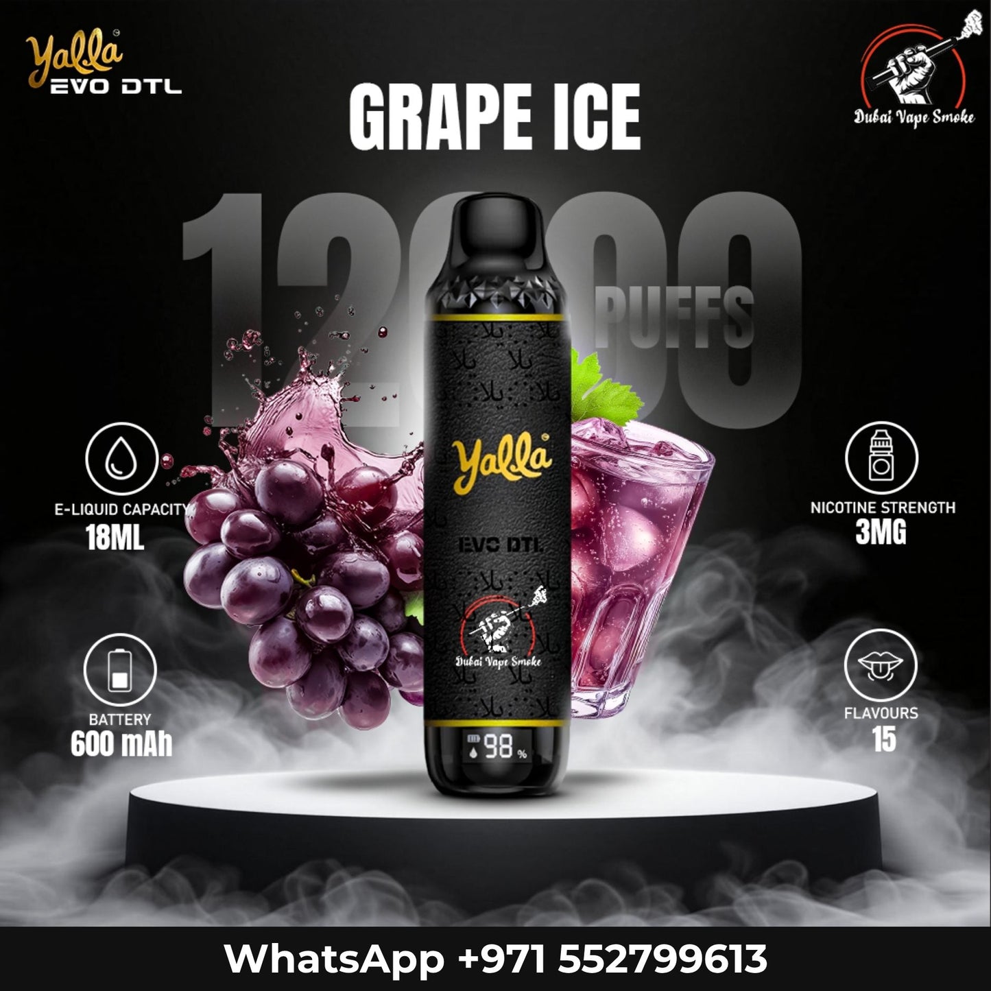 Yalla EVO DTL 12000 Puffs Disposable Vape | Dubai Vape Shop UAE