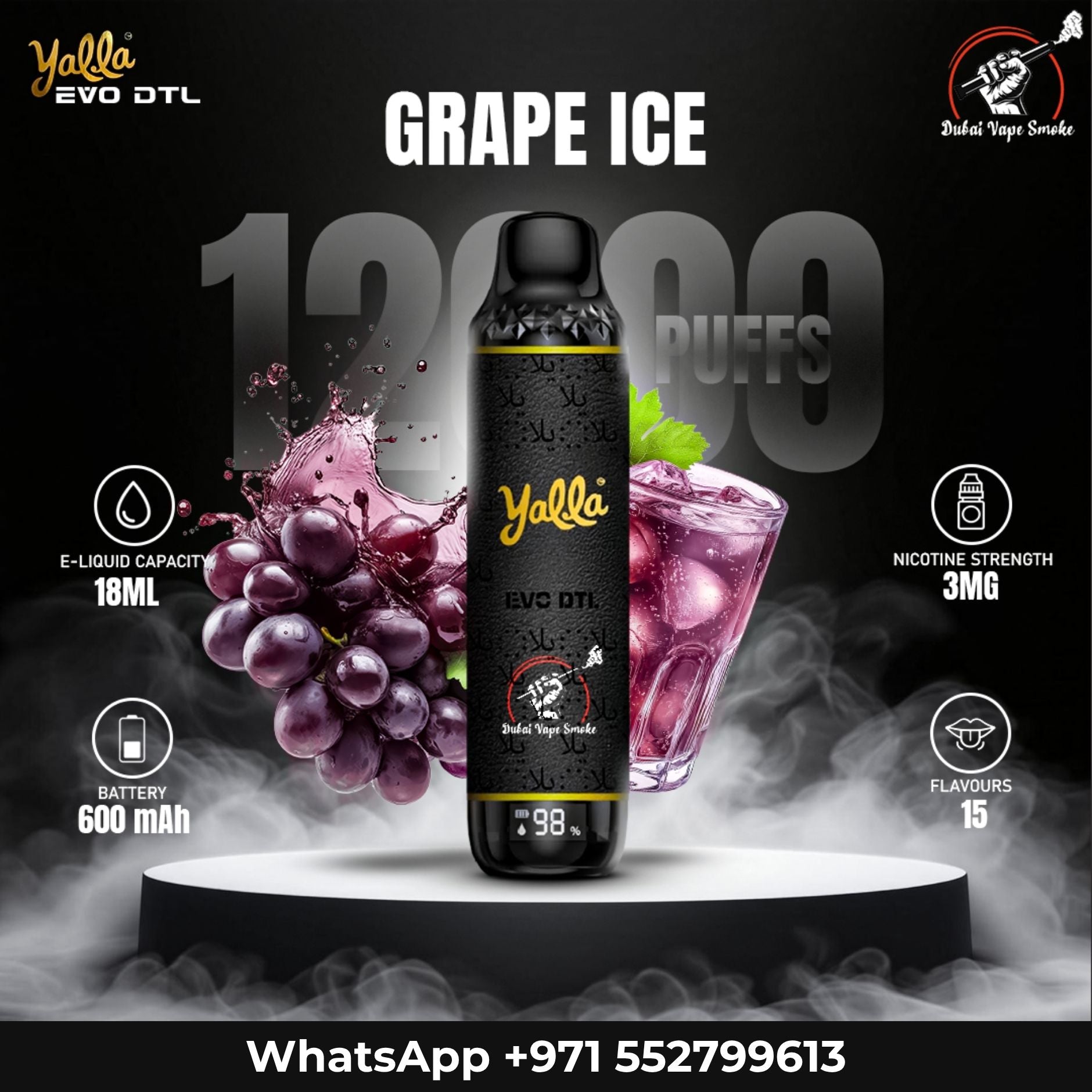 Yalla EVO DTL 12000 Puffs Disposable Vape | Dubai Vape Shop UAE