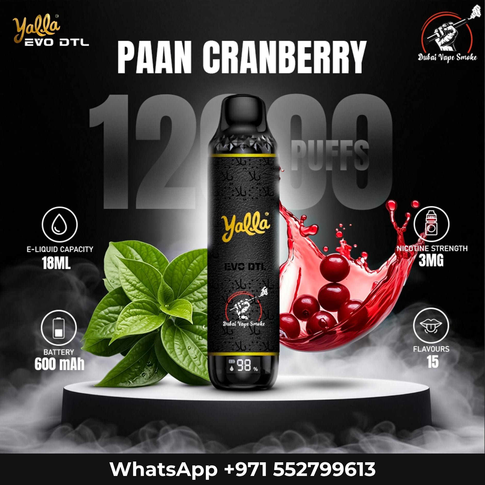 Yalla EVO DTL 12000 Puffs Disposable Vape | Dubai Vape Shop UAE