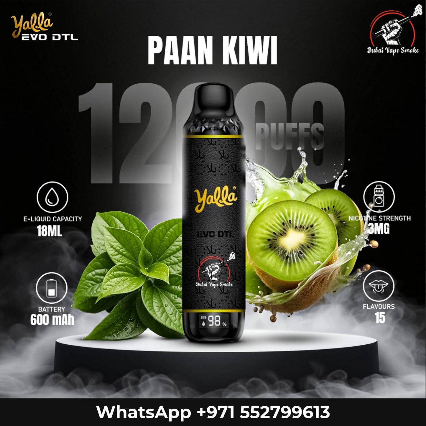 Yalla EVO DTL 12000 Puffs Disposable Vape Dubai Vape Smoke Yalla EVO DTL 12000 Puffs Disposable Vape Dubai Vape Smoke