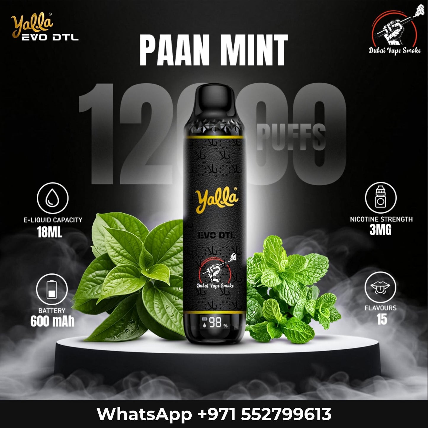 Yalla EVO DTL 12000 Puffs Disposable Vape | Dubai Vape Shop UAE