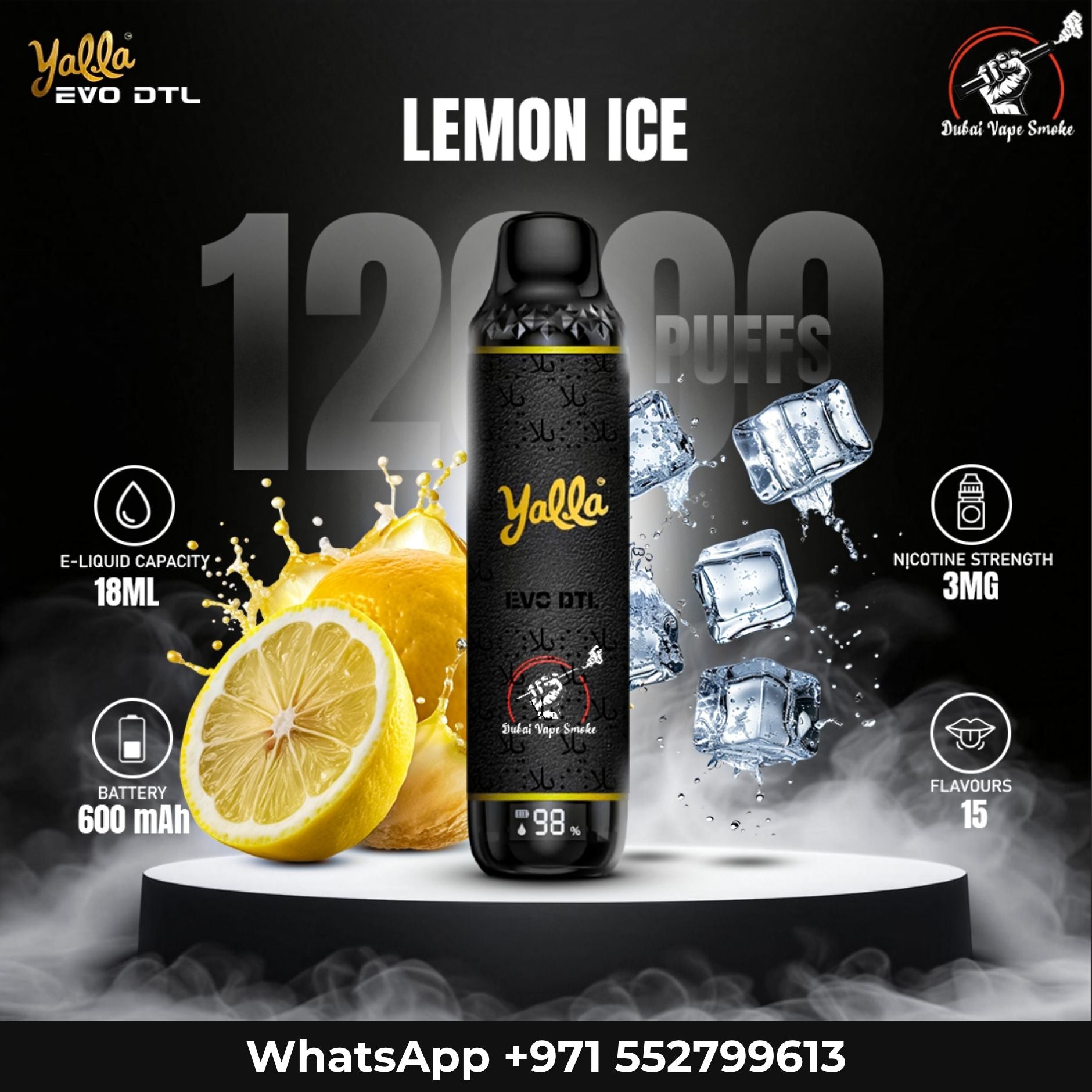 Yalla EVO DTL 12000 Puffs Disposable Vape | Dubai Vape Shop UAE