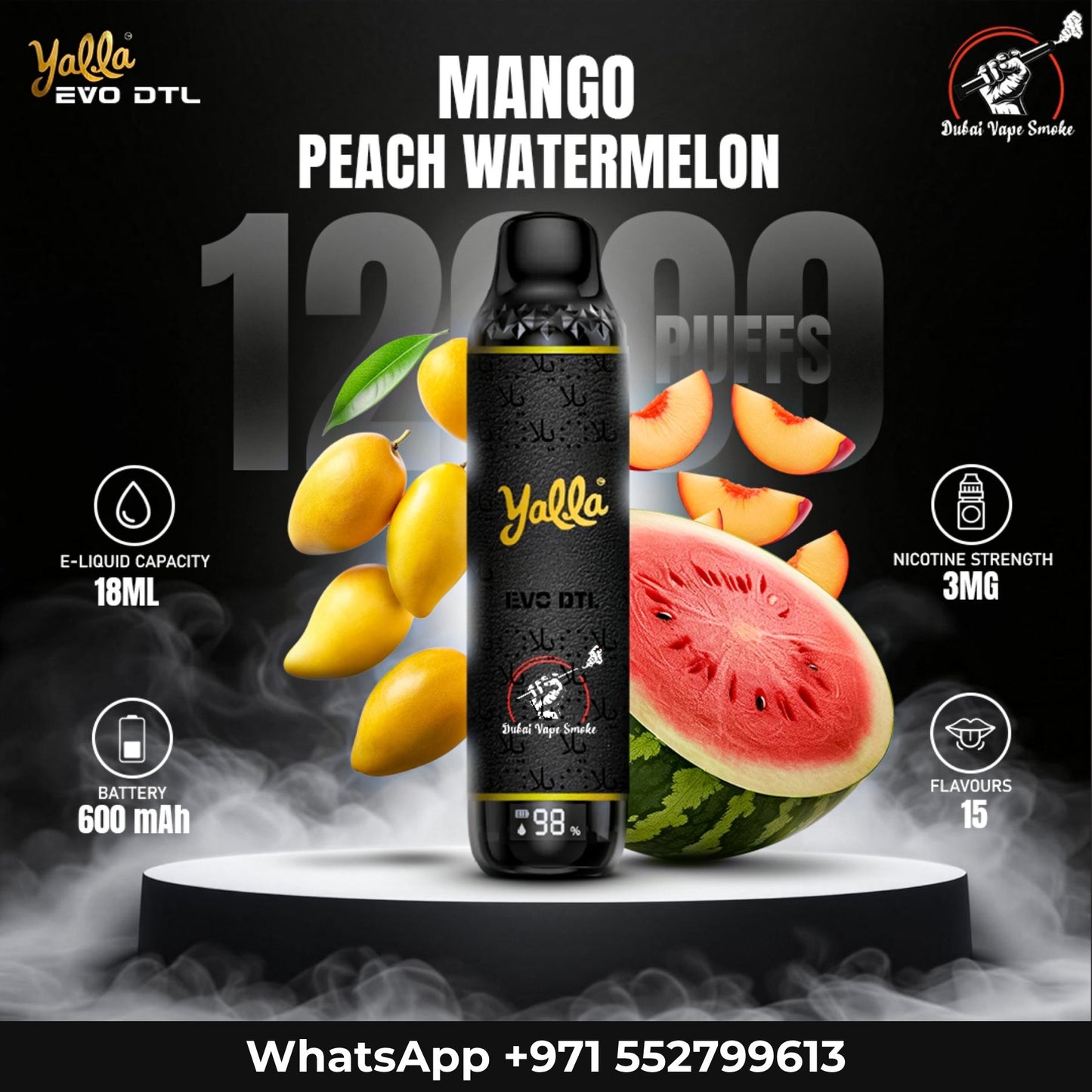 Yalla EVO DTL 12000 Puffs Disposable Vape | Dubai Vape Shop UAE