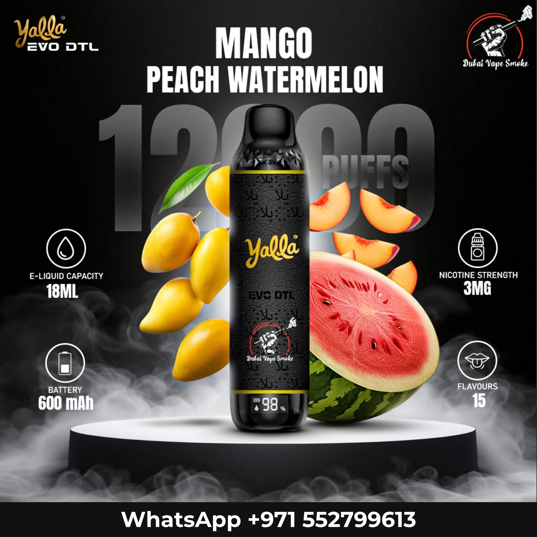 Yalla EVO DTL 12000 Puffs Disposable Vape | Dubai Vape Shop UAE