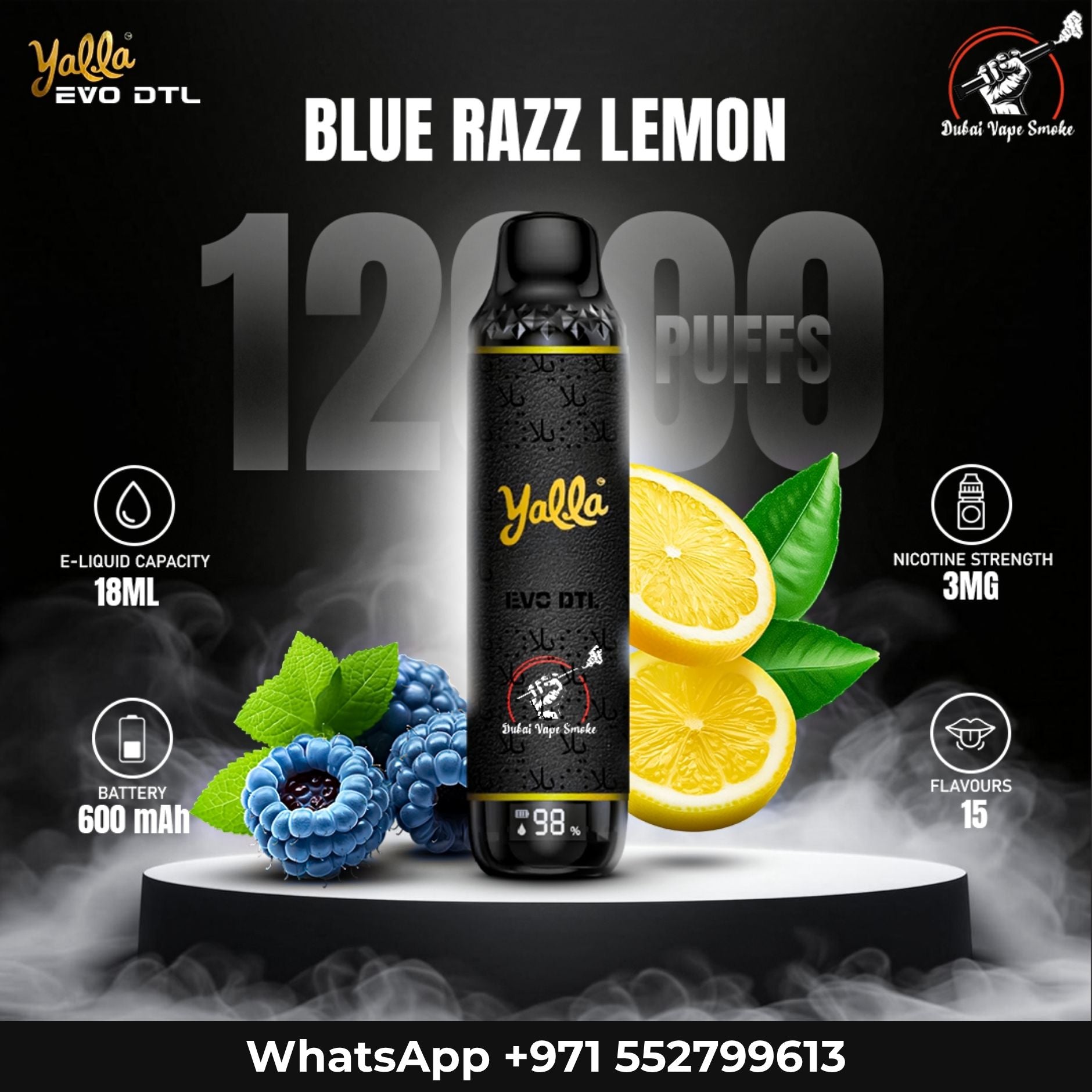 Yalla EVO DTL 12000 Puffs Disposable Vape | Dubai Vape Shop UAE