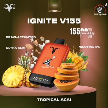 IGNITE V155 Ultra Slim 15500 Puffs | Rechargeable Vape Dubai