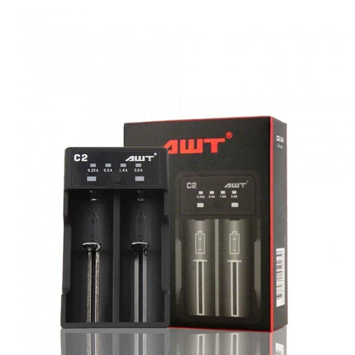 AWT C2 Smart Battery Charger | Dual-Bay 18650 Fast Charger