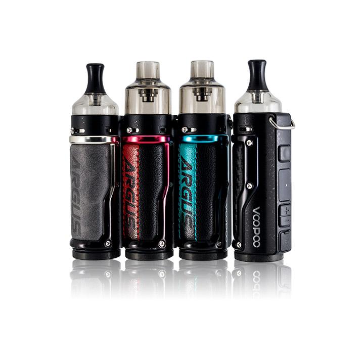 VOOPOO Argus 40W Pod Kit in alloy and leather finish with pod tank, available at Dubai Vape Smoke in the UAE.