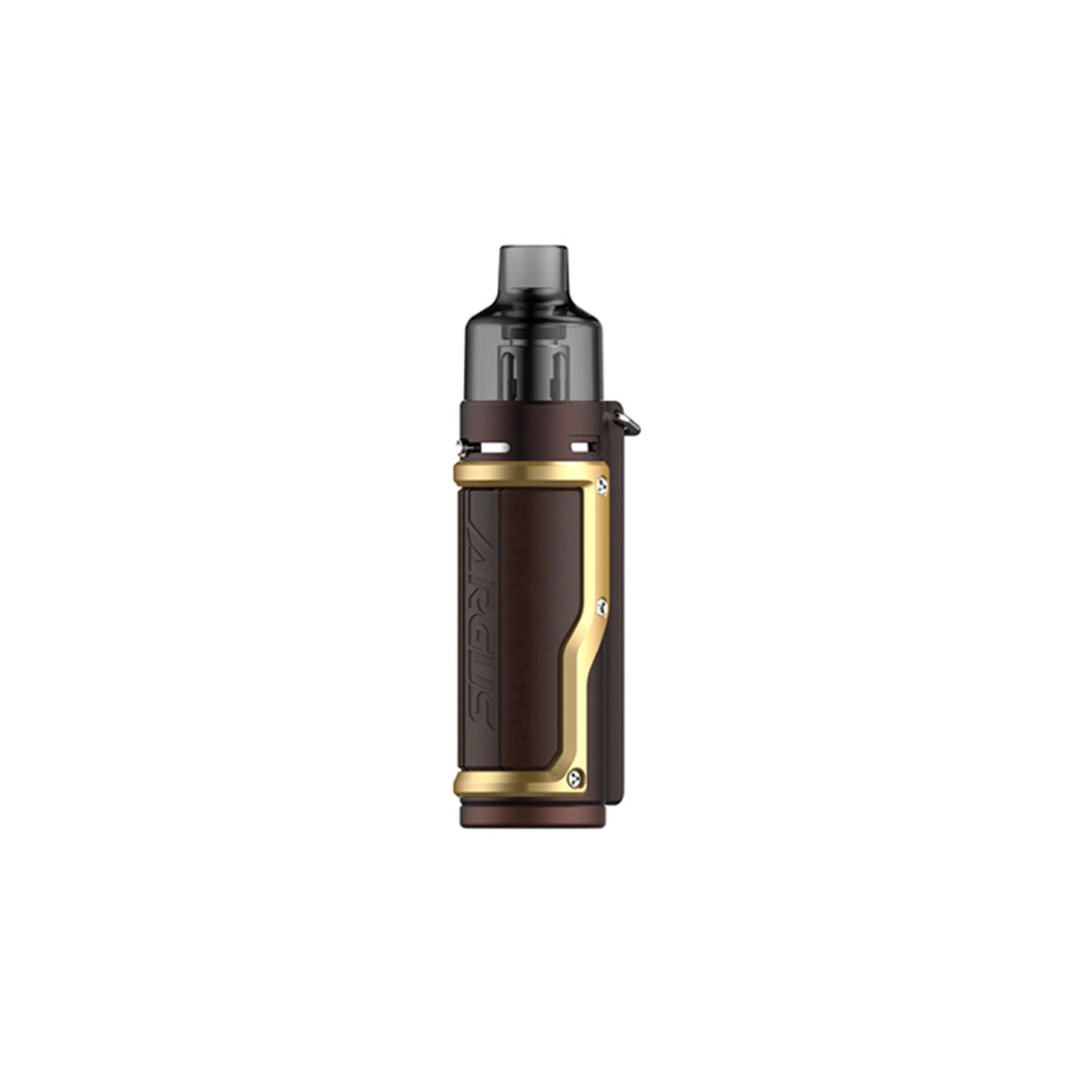 VOOPOO Argus 40W Pod Kit in alloy and leather finish with pod tank, available at Dubai Vape Smoke in the UAE.
