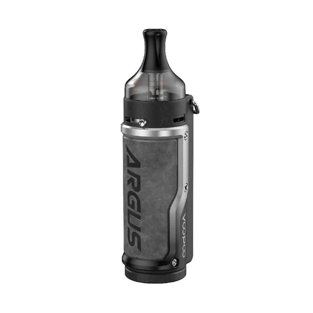 VOOPOO Argus 40W Pod Kit in alloy and leather finish with pod tank, available at Dubai Vape Smoke in the UAE.