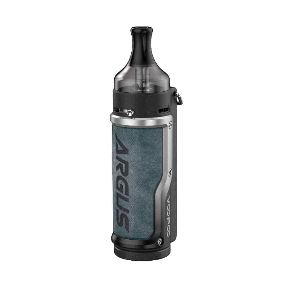 VOOPOO Argus 40W Pod Kit in alloy and leather finish with pod tank, available at Dubai Vape Smoke in the UAE.