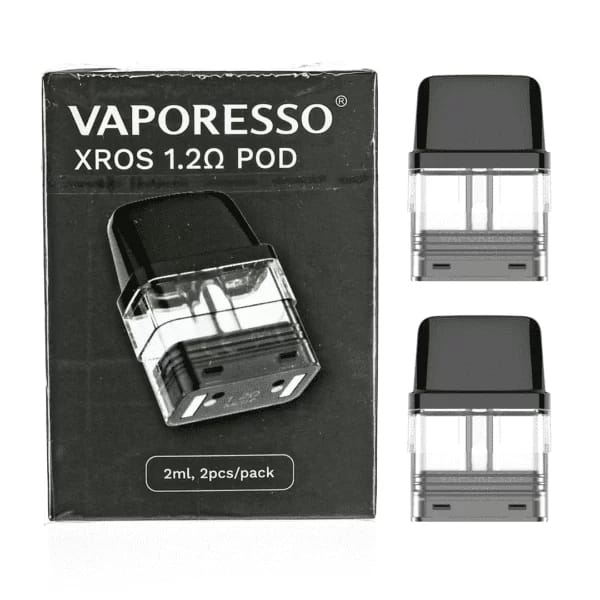 Vaporesso XROS replacement pods with integrated mesh coils in 0.8Ω and 1.2Ω resistance options